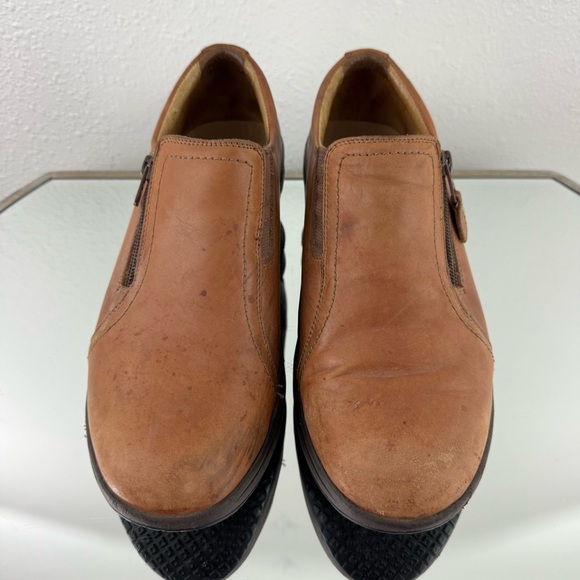 Z-COIL Womens Brown Leather Loryn Slip On Spring Heel Clog Mule Comfort Shoes - Picture 5 of 11